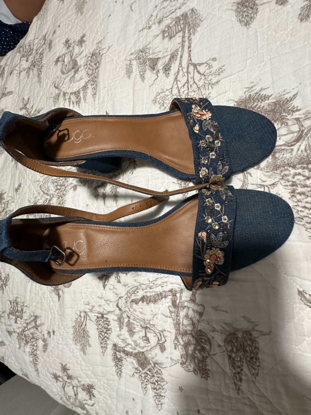 Ankle-Strap Heels - Navy